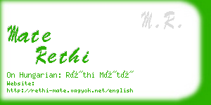 mate rethi business card